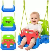 Kruzzel 3-in-1 žalias and mėlynas children's swing