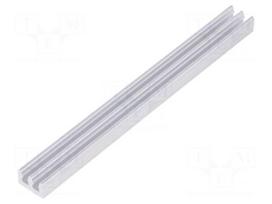 Heatsink: extruded | grilled | natural | L: 100mm | W: 10mm | H: 6mm | plain
