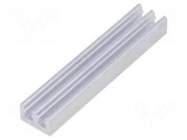Heatsink: extruded | grilled | natural | L: 50mm | W: 10mm | H: 6mm | plain