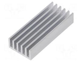 Heatsink: extruded | grilled | natural | L: 50mm | W: 21mm | H: 10mm | plain