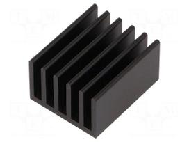 Heatsink: extruded | grilled | black | L: 25mm | W: 21mm | H: 14mm | 17.4K/W
