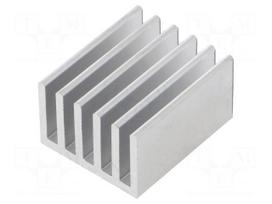 Heatsink: extruded | grilled | aluminium | L: 25mm | W: 21mm | H: 14mm