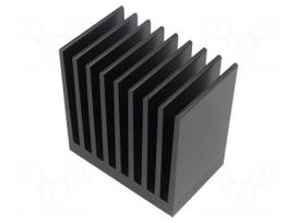 Heatsink: extruded | grilled | black | L: 50mm | W: 80mm | H: 80mm | 2.3K/W