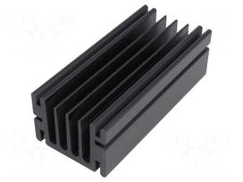 Heatsink: extruded | TO220 | black | L: 100mm | W: 46mm | H: 33mm | anodized
