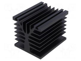 Heatsink: extruded | black | L: 100mm | W: 80mm | H: 78.6mm | 0.7K/W | screw