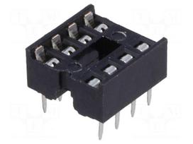 Socket: DIP | PIN: 8 | 7.62mm | THT | Pitch: 2.54mm | -40÷105°C