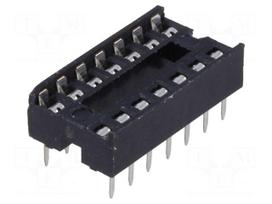 Socket: DIP | PIN: 14 | 7.62mm | THT | Pitch: 2.54mm | -40÷105°C