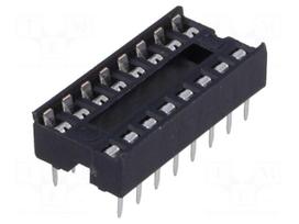 Socket: DIP | PIN: 16 | 7.62mm | THT | Pitch: 2.54mm | -40÷105°C