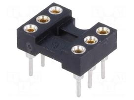 Socket: DIP | PIN: 6 | Pitch: 2.54mm | precision | THT | gold-plated | 1A