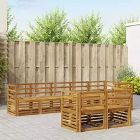 Sofų komplektai 8 pcs Natūrali Kietos akacijos mediena