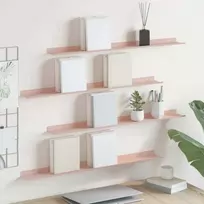 Plūduriuojanti lentyna 4 pcs Rožinė 80 x 9 x 2,5 cm Plienas