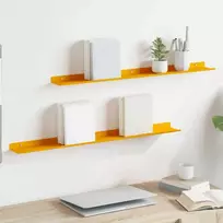 Plūduriuojanti lentyna 2 pcs Garučių geltona 80 x 9 x 2,5 cm