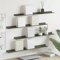 Plūduriuojanti lentyna 4 pcs Alyvuogių žalia 80 x 9 x 2,5 cm