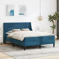 Lovos rėmas su čiužiniu su čiužiniu Mėlyna 120 x 200 cm Aksomas
