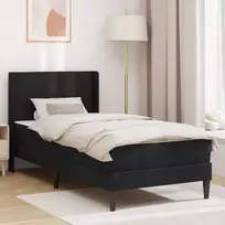 Lovos rėmas su čiužiniu su galvūgalio Juoda 90 x 190 cm Aksomas