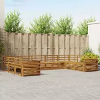 Lauko sofos komplektas 9 pcs Natūrali Kietos akacijos mediena