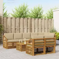 Sofų komplektai su pagalve 9 pcs Natūralus ir bežinis