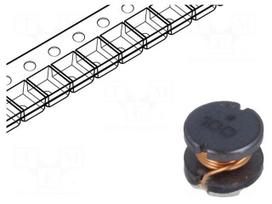 Inductor: wire | SMD | 100uH | 520mA | ±10% | Q: 20 | Ø: 5.8mm | H: 4.8mm