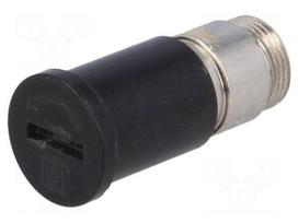 Adapter | cylindrical fuses | 6,3x32mm | 16A | -40÷85°C | Colour: black