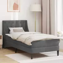 Čiužinys Lovos rėmas su čiužiniu Tamsiai pilka 90 x 190 cm Aksomas