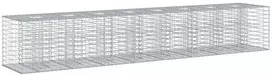 Gabioninė pakelta lova 2 pcs Sidabro 340 x 60 x 55 cm