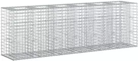 Gabioninė pakelta lova 2 pcs Sidabro 250 x 50 x 80 cm