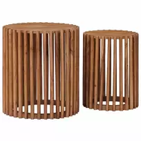 Rankų darbo šoniniai stalų rinkinys 2 pcs Teak medžio rudas