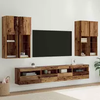TV staliukas TV sieninės spintos komplektas su LED apšvietimu su LED 7 pcs