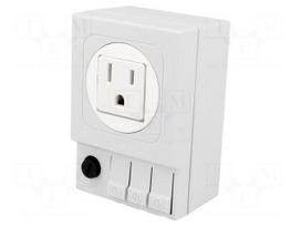 USA-type socket | 125VAC | 6.3A | IP20 | DIN | 92x62x48mm
