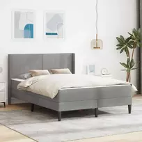 Lovos rėmas su čiužiniu Šviesiai pilka 160 x 200 cm Aksomas