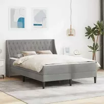 Lovos rėmas su čiužiniu Šviesiai pilka 180 x 200 cm Aksomas