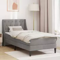 Lovos rėmas su čiužiniu Šviesiai pilka 80 x 200 cm Aksomas