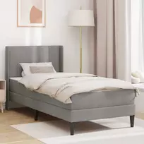 Lovos rėmas su čiužiniu Šviesiai pilka 80 x 200 cm Aksomas