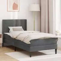 Lovos rėmas su čiužiniu Tamsiai pilka 80 x 200 cm Aksomas