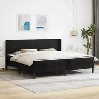 Lovos rėmas su čiužiniu Juoda 180 x 200 cm Aksomas