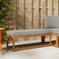 Pufas su pagalve Natūrali ir šviesiai pilka 115 x 43 x 37 cm