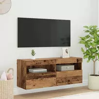 TV staliukas TV sieninė spintelė su LED Senovinis medis 100 x 30 x 40 cm