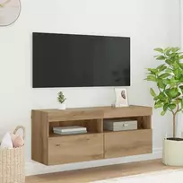 TV staliukas TV sieninė spintelė su LED Amatininkų ąžuolas 100 x 30 x 40 cm