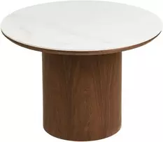 House Nordic Kavos staliukas 60x60x42 cm baltas rudas keramika