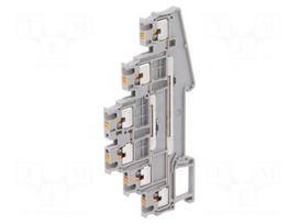 Splice terminal: rail | 0.14÷1.5mm2 | ways: 3 | terminals: 6 | grey