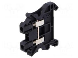 Splice terminal: rail | 0.14÷4mm2 | ways: 1 | terminals: 2 | black | 1kV