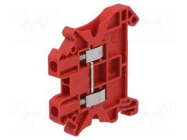Splice terminal: rail | 0.14÷4mm2 | ways: 1 | terminals: 2 | red | 1kV