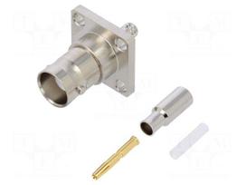 Socket | BNC | female | straight | 50Ω | crimped | delrin (POM)