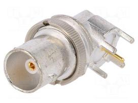 Socket | BNC | female | angled 90° | 75Ω | THT | on PCBs | teflon