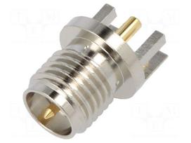 Socket | RP-SMA | male,reverse | card edge | 50Ω | on PCBs | teflon