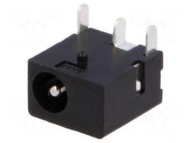 Socket | DC supply | male | 3,5/1,3mm | THT | 1A | 12VDC | angled 90°