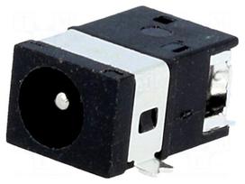 Socket | DC supply | male | 3,5/1,3mm | MINI | SMT | 1A | 12VDC | horizontal