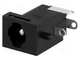 Socket | DC supply | male | 5,5/2,5mm | with lock | soldering | 2A | 16VDC