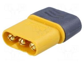 Plug | DC supply | MR30 | male | PIN: 3 | for cable | soldered | 15A | 500V