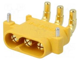 Socket | DC supply | MR30 | male | PIN: 3 | on PCBs | THT | Colour: yellow
